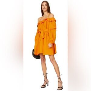 Marissa Webb Off the Shoulder Mango Orange
Ruffle Dress Size 6